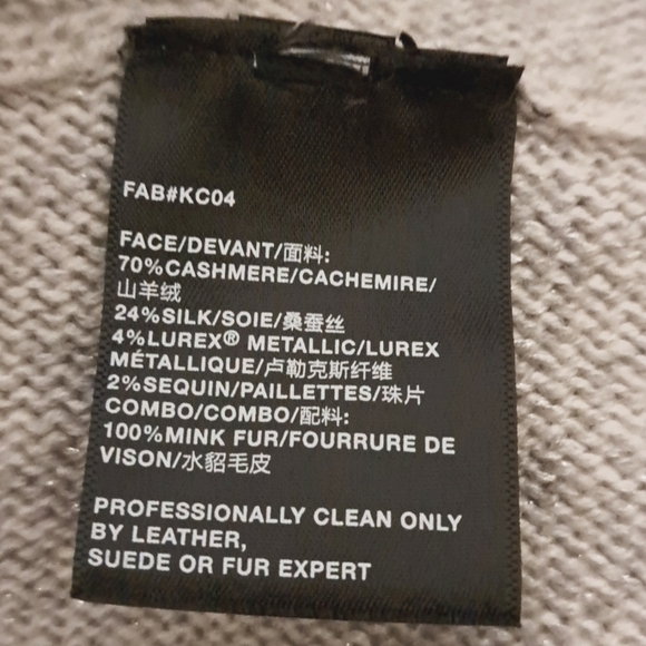 Lafayette 148 NWTs Genuine Mink Fur Cuff Cashmere Blend Sweater - Picture 12 of 12